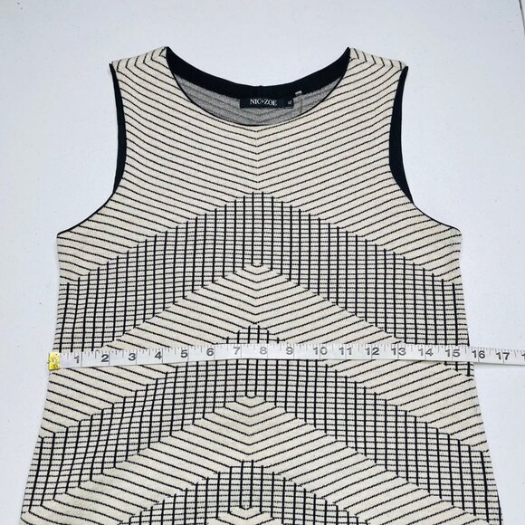Nic + Zoe Texture Knit Sleeveless Shift Dress Size XS Tank Chevron Stripe - Picture 7 of 10